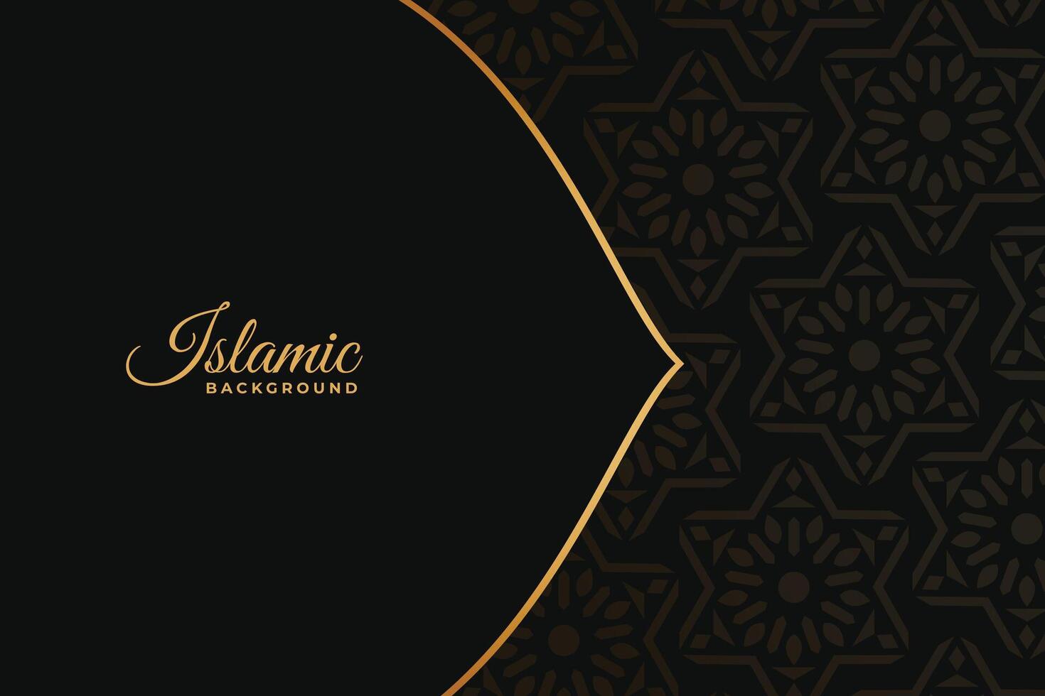 elegant islamic religiös inbjudan mörk bakgrund design vektor
