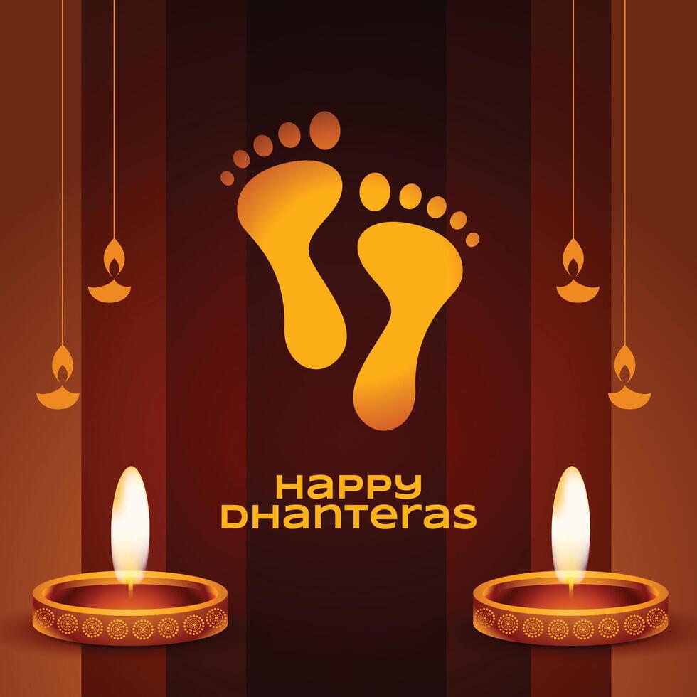 elegant glücklich Dhanteras Festival Karte zum Akshaya tritiya Segen vektor