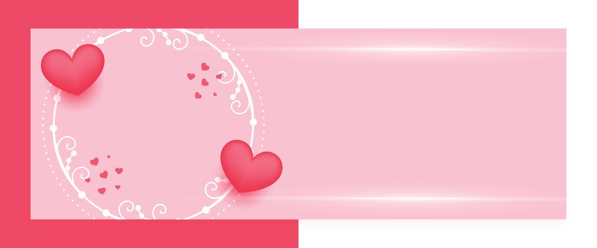süß Liebe Herz romantisch Banner mit Text Raum vektor