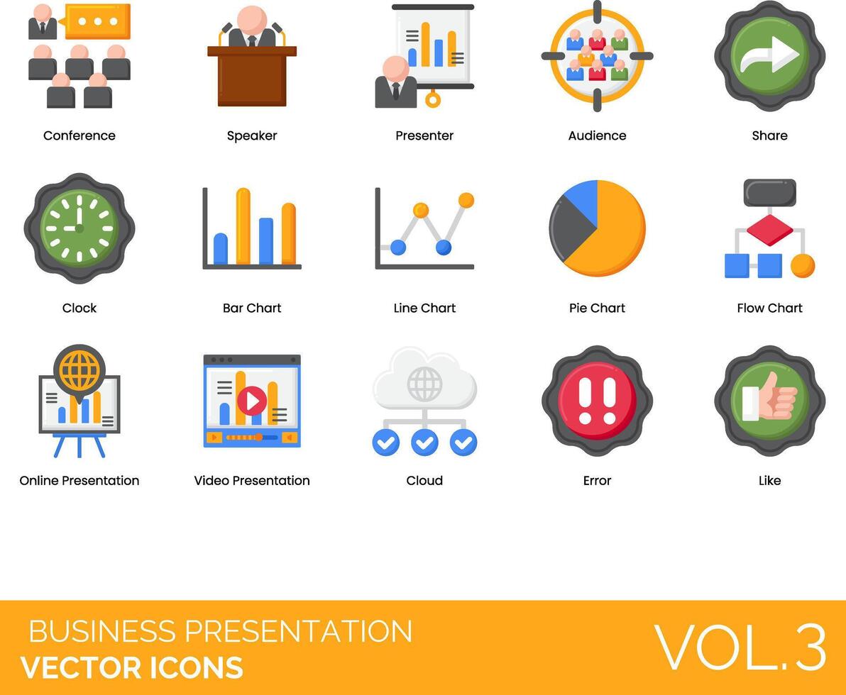företag presentation ikoner vektor