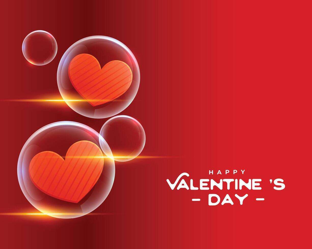 bubbla kärlek hjärtan valentines dag hälsning design vektor