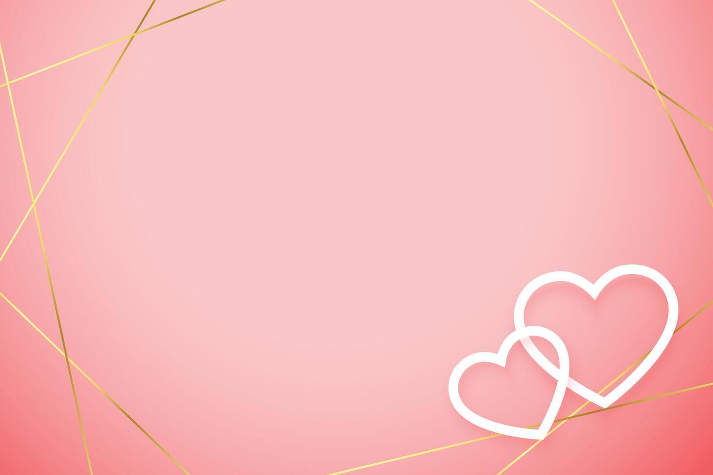 süß Valentinsgrüße Tag Karte mit Herzen und golden Linien vektor