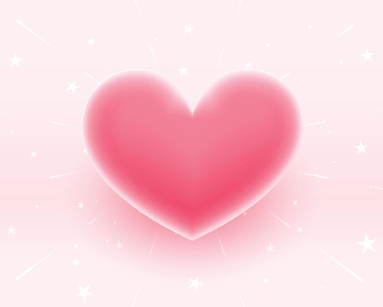 3d mjuk rosa kärlek hjärta för valentines dag vektor