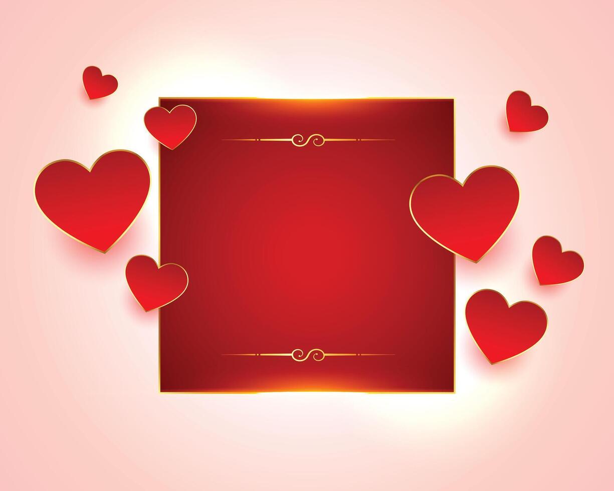 glänzend Valentinsgrüße Tag Karte mit Liebe Herzen und Text Raum vektor