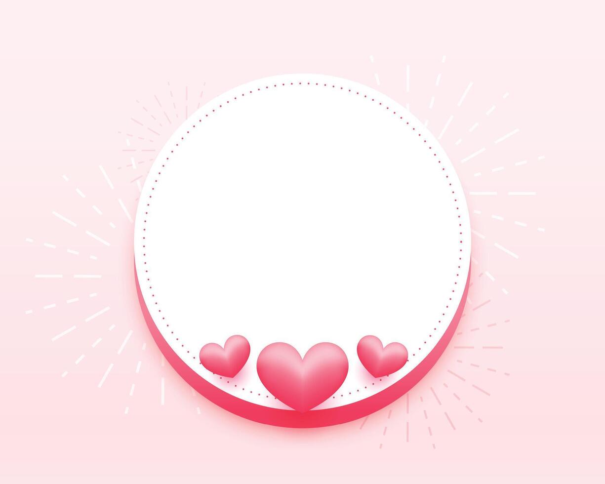 Valentinsgrüße Tag Karte mit Herzen und Text Rahmen vektor