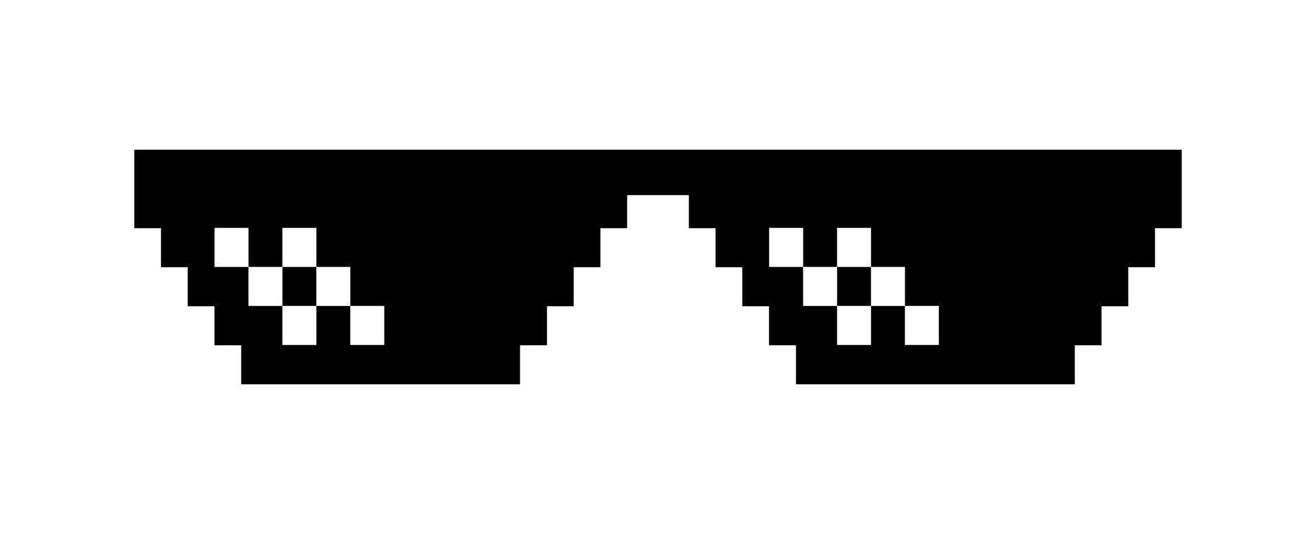 Pixel Kunst Schatten cool Schläger Brille Vektor Illustration