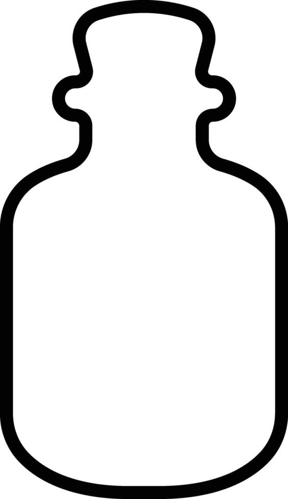 Trank Symbol im Linie. isoliert auf Magie Trank Flasche Flasche Fantasie Elixier Glas Blase Fee trinken mysteriös, glühend und Sieden flüssig, Pilz. Vektor zum Apps, Webseite