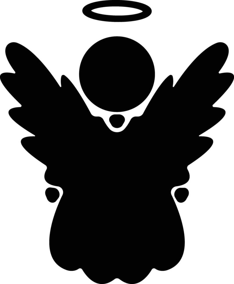 Engel mit Flügel Symbol im eben Stil. isoliert auf Ausbreitung, Weihnachten Engel Symbol heilig Engel Zeichen zum Handy, Mobiltelefon Konzept und Webseite Design. Symbol, Grafik Logo Vektor