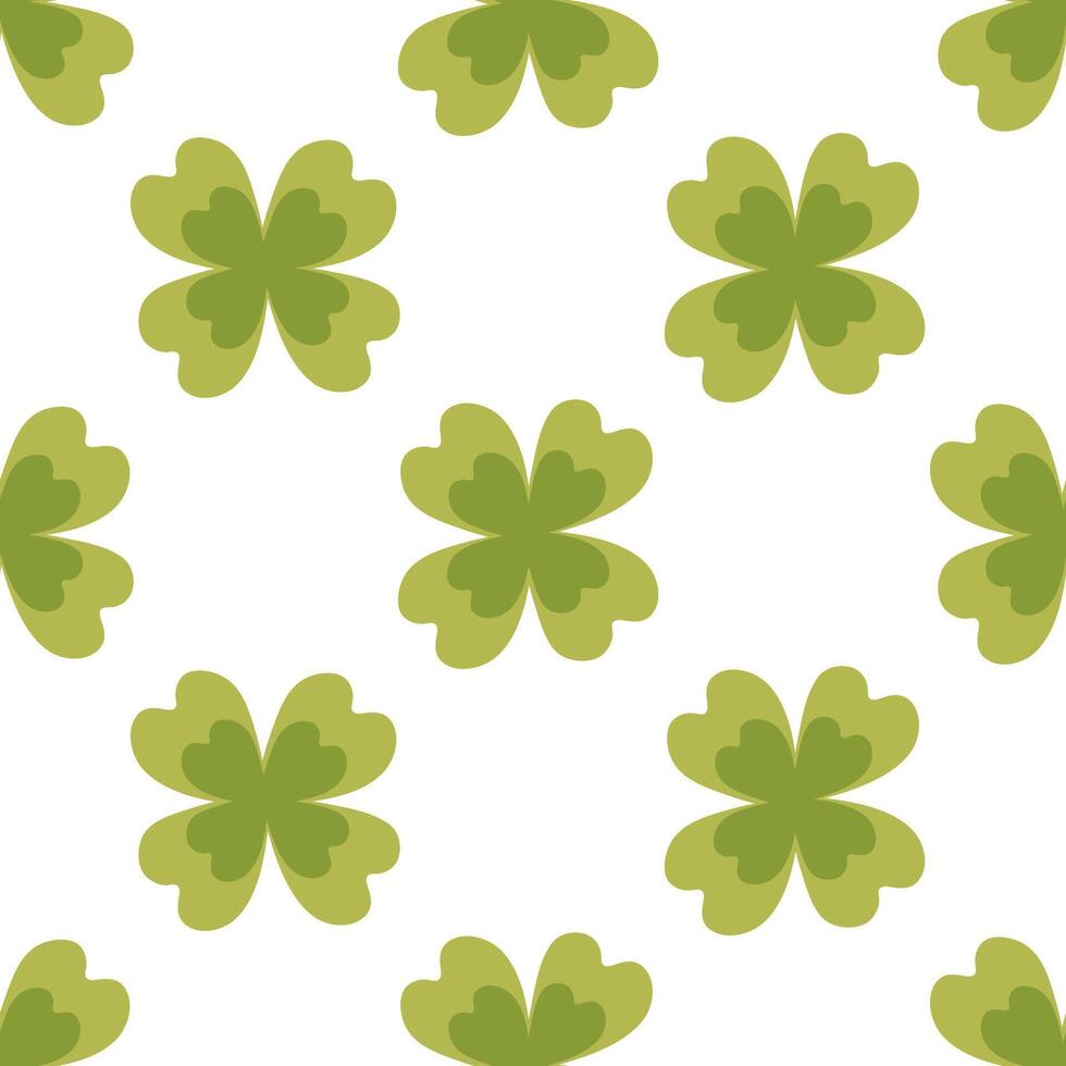 st. Patricks dag sömlös mönster, klöver och guld mynt. vektor illustration