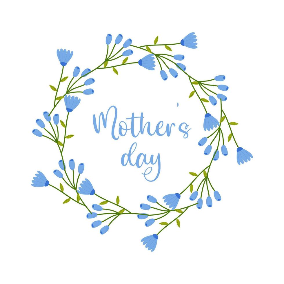 Mütter Tag, Text mit Blumen- Rahmen auf Weiß Hintergrund, zum Karte Design, Herzliche Glückwünsche vektor