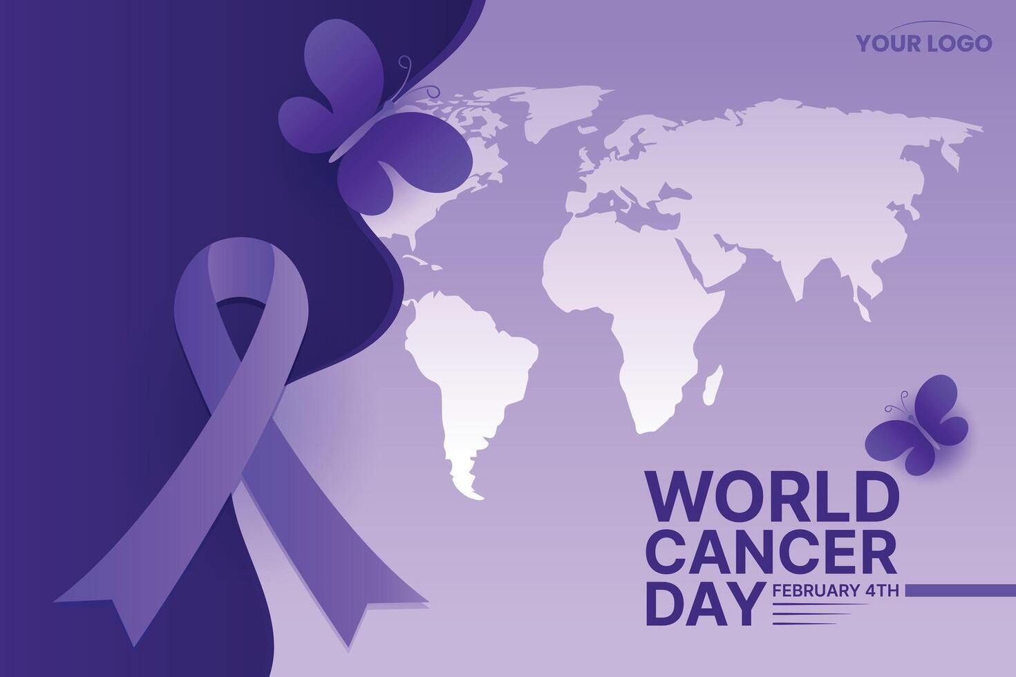 värld cancer dag affisch, cancer medvetenhet baner vektor