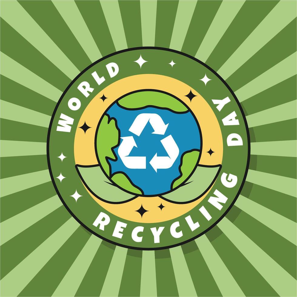 Welt Recycling Tag retro Stil Vektor Design