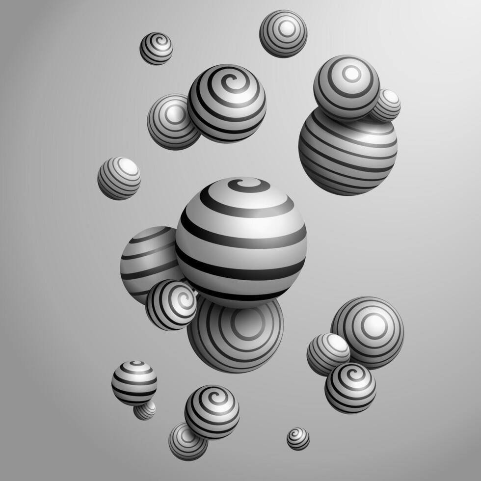 abstrakt dekorativ Bälle. 3d, Vektor Illustration