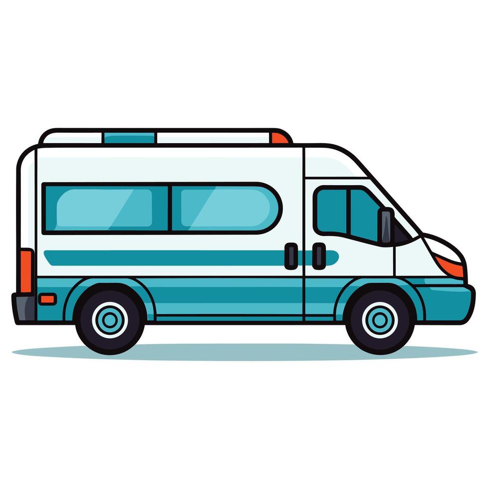 ambulans vektor illustration. medicinsk fordon.