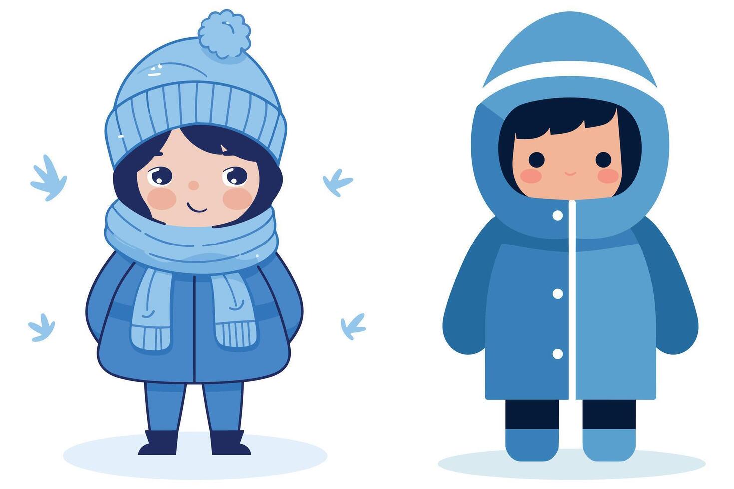 tecknad serie flicka i vinter- kläder stående tecknad serie vektor illustration.