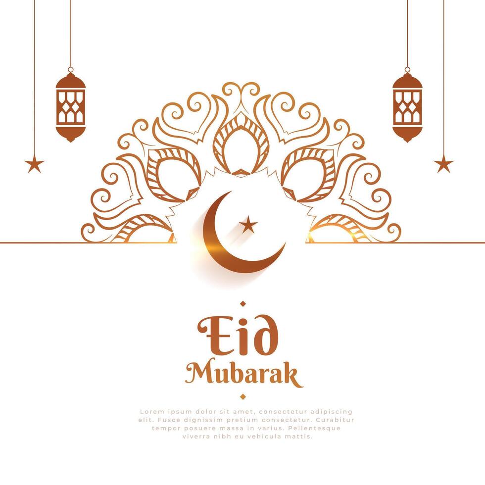 dekorativ eid Mubarak heilig Festival Gruß Design vektor