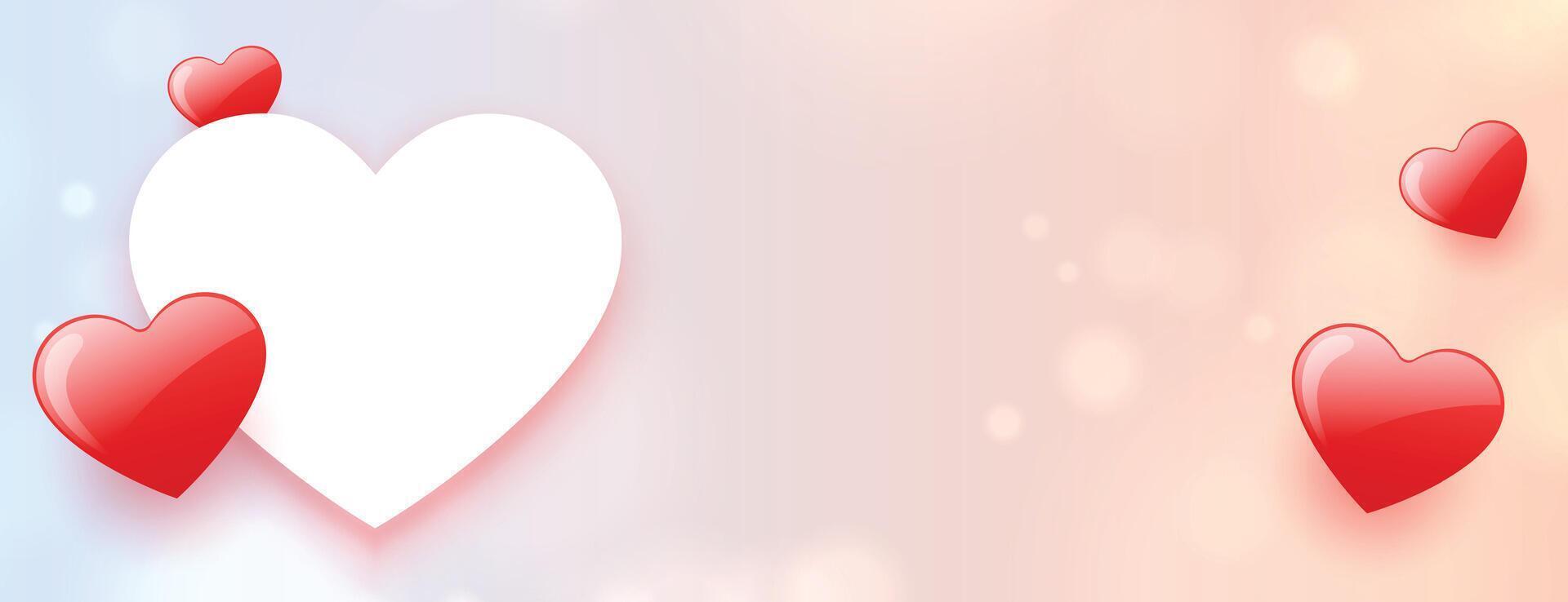 Valentinsgrüße Tag Herzen Banner mit Text Raum vektor