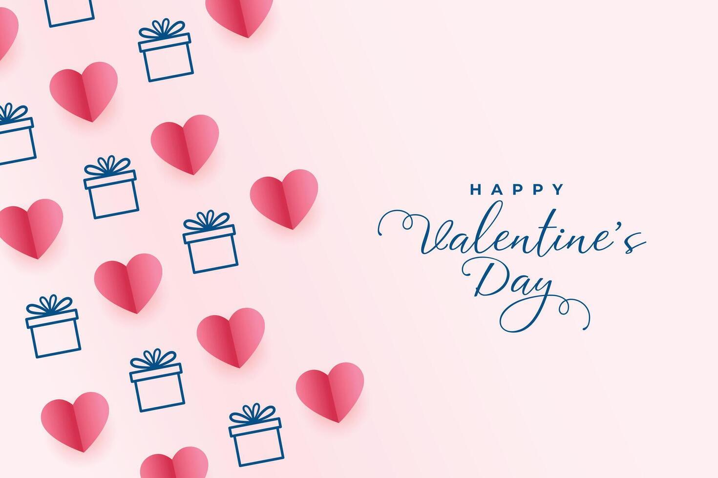 Valentinsgrüße Tag Karte mit Gekritzel Geschenk Box und Herzen Muster vektor