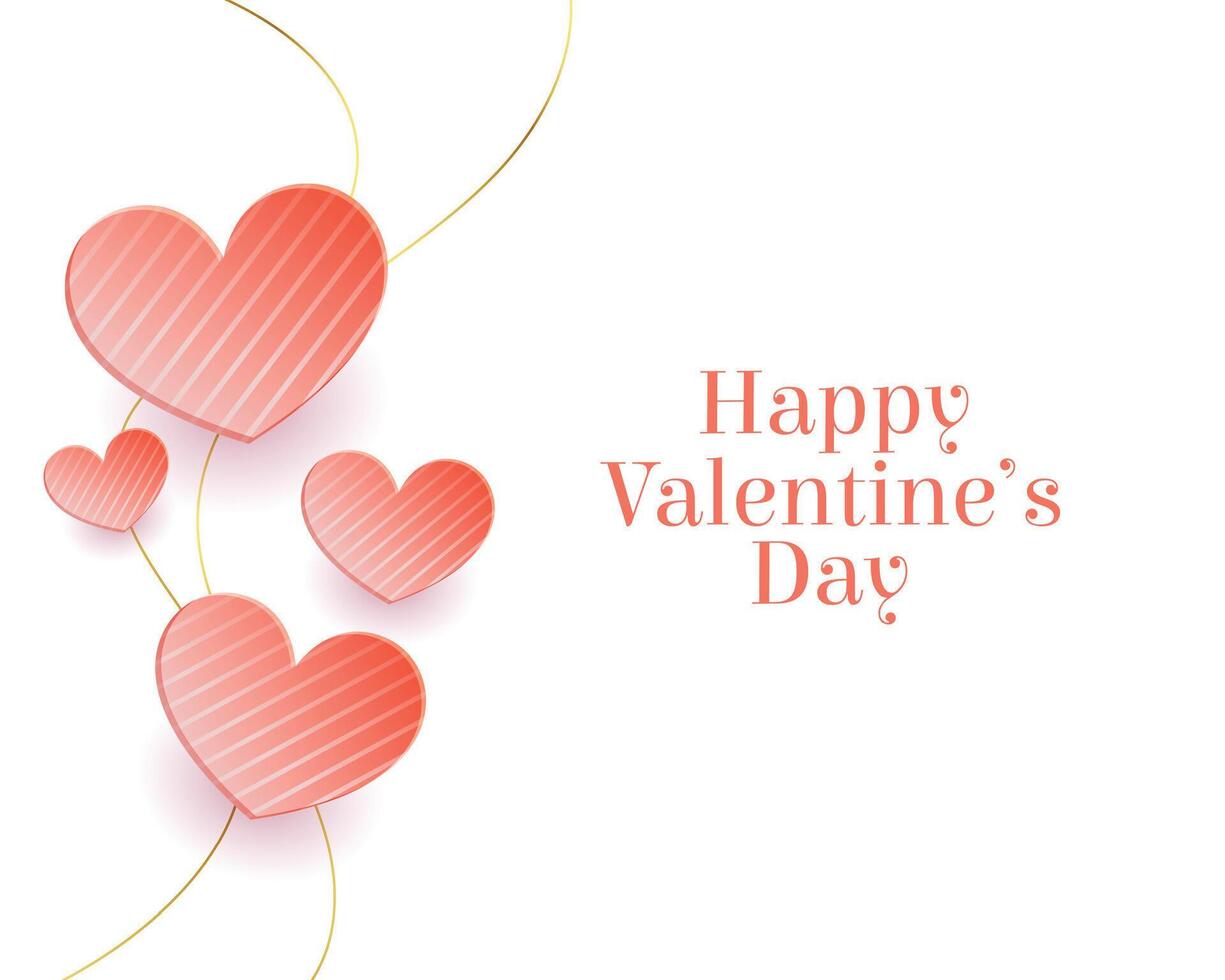 Valentinsgrüße Tag Karte mit Sanft Pfirsich Farbe Herzen Design vektor