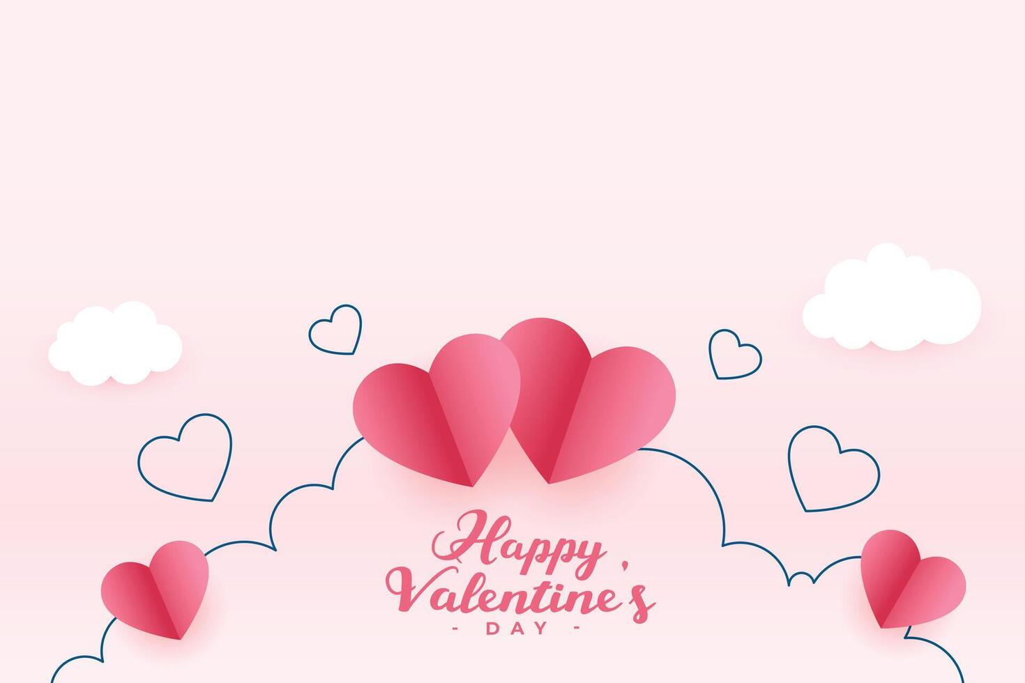 Valentinsgrüße Tag Liebe Karte im Papier Stil vektor