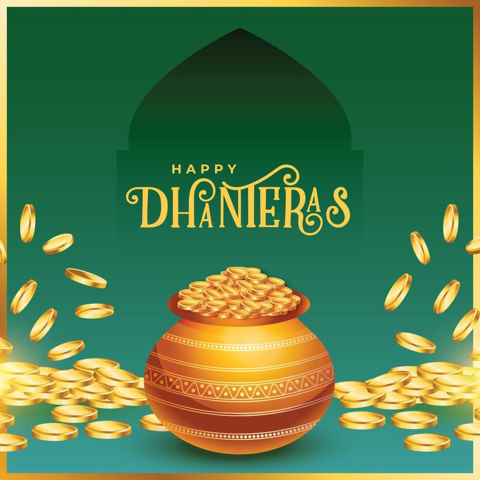 glücklich Dhanteras religiös Gelegenheit Hintergrund zum Segen und der Wohlstand vektor