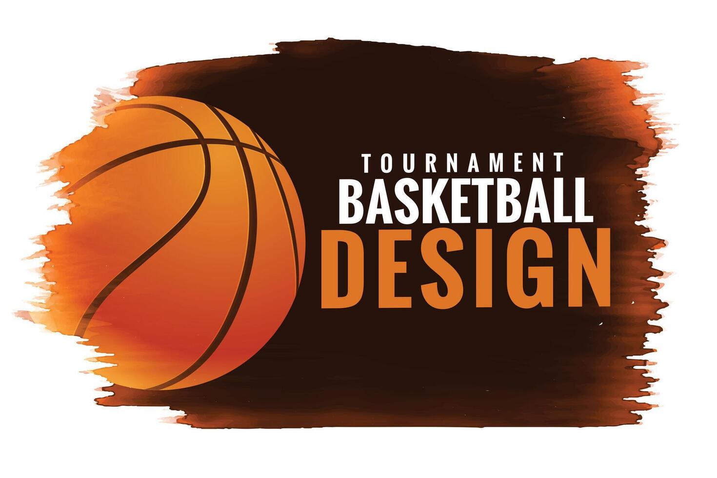 Bürste Schlaganfall Stil Basketball Turnier Spiel Hintergrund Design vektor