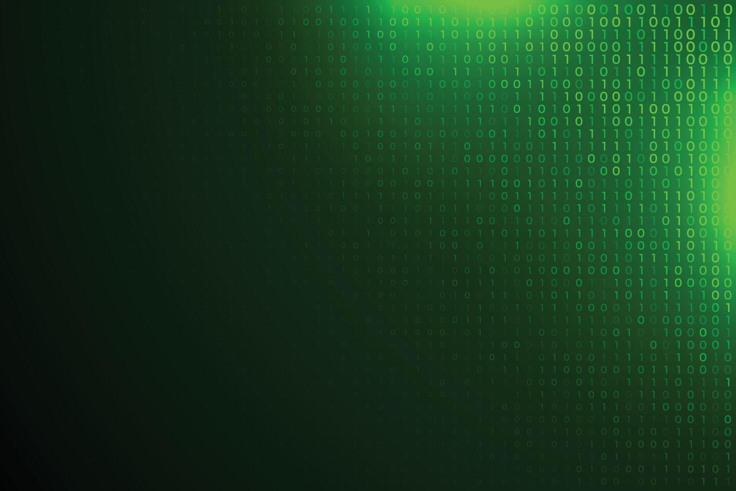 grön digital binär tal lysande bakgrund vektor