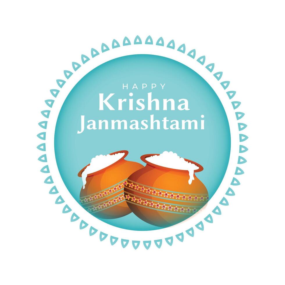 Shree krishna Janmashtami Festival schön Gruß Design vektor