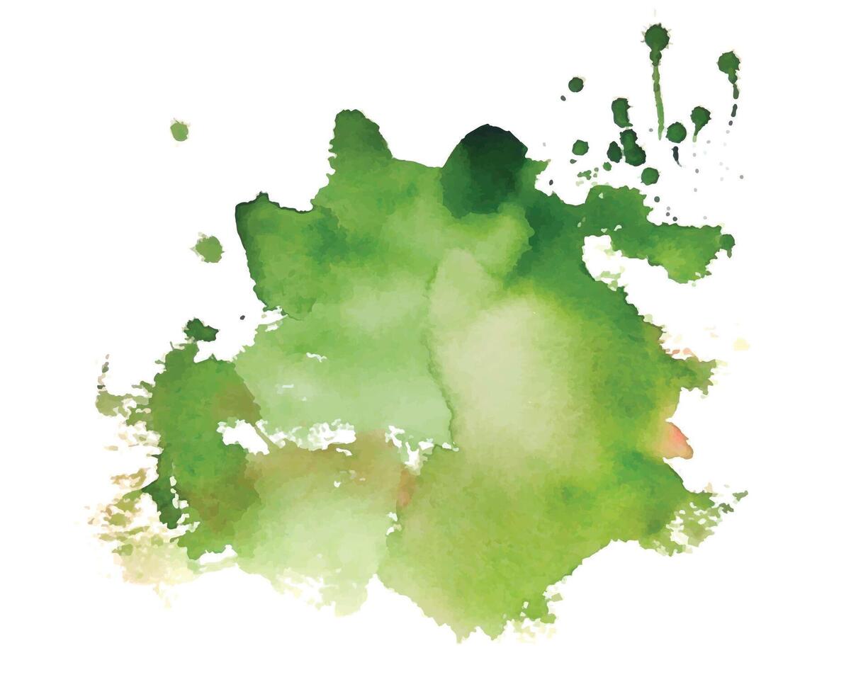 abstrakt grön vattenfärg stänka ner färga textur bakgrund vektor