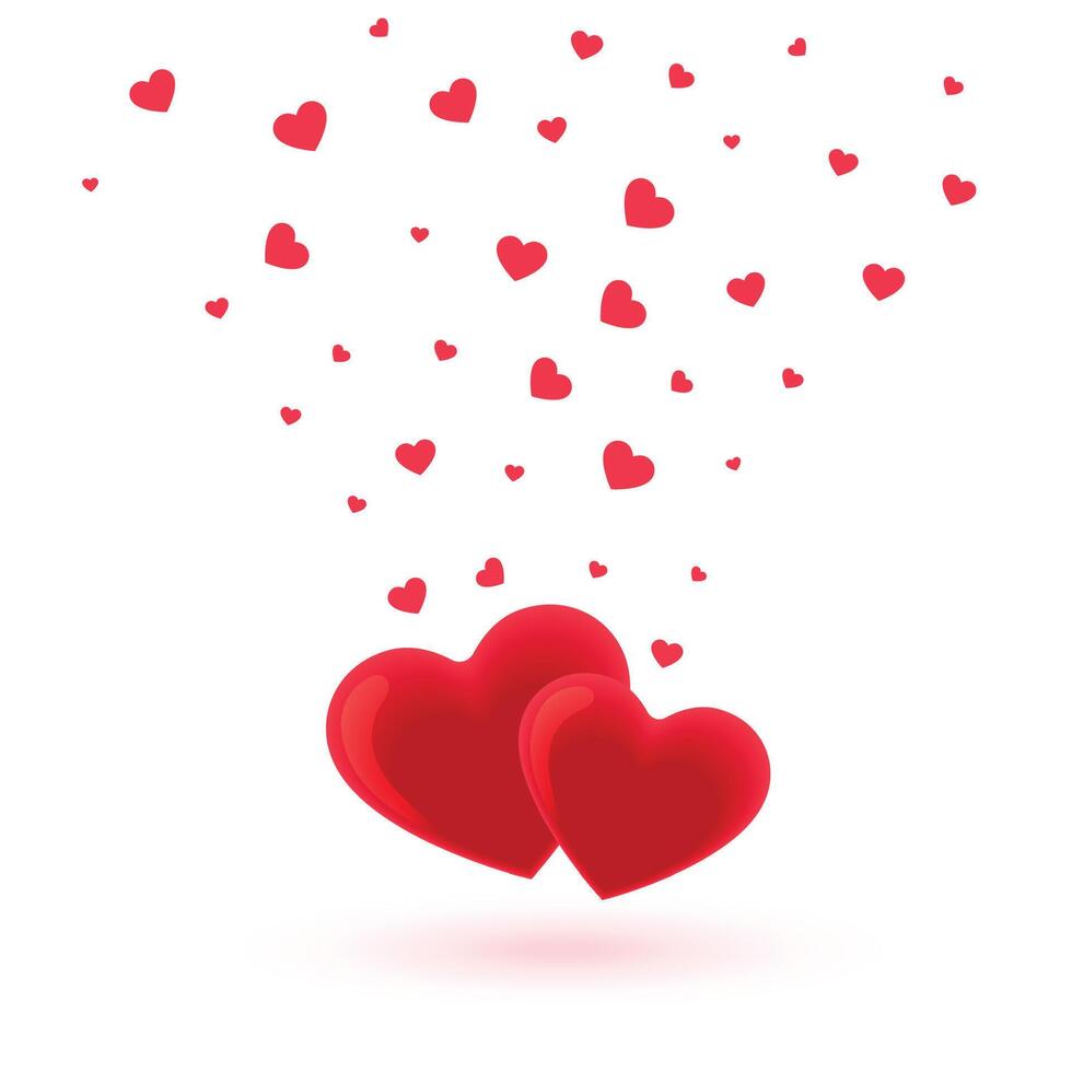 glücklich Valentinsgrüße Tag Schöne Grüße Karte mit fliegend Liebe Herzen vektor