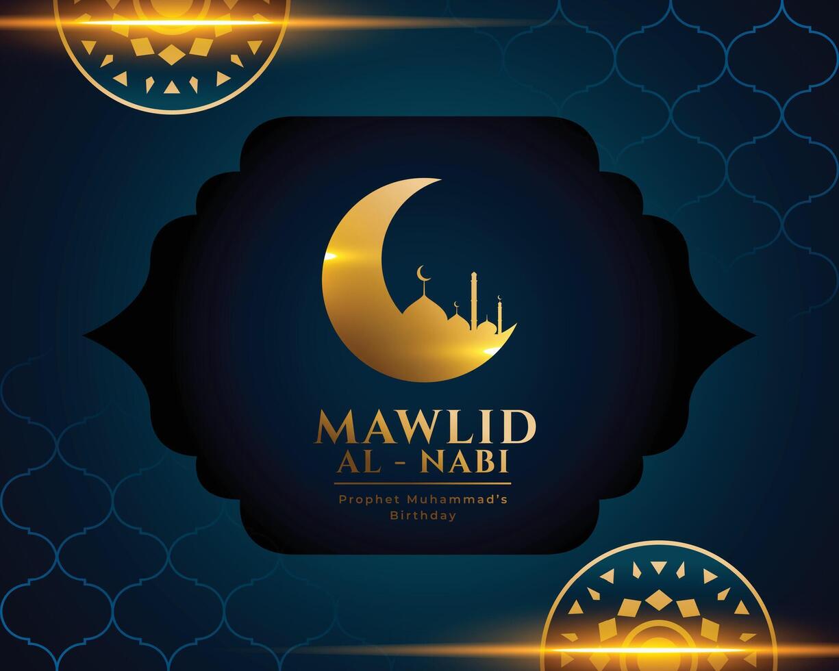 Mawlid al nabi muslim festival kort design vektor