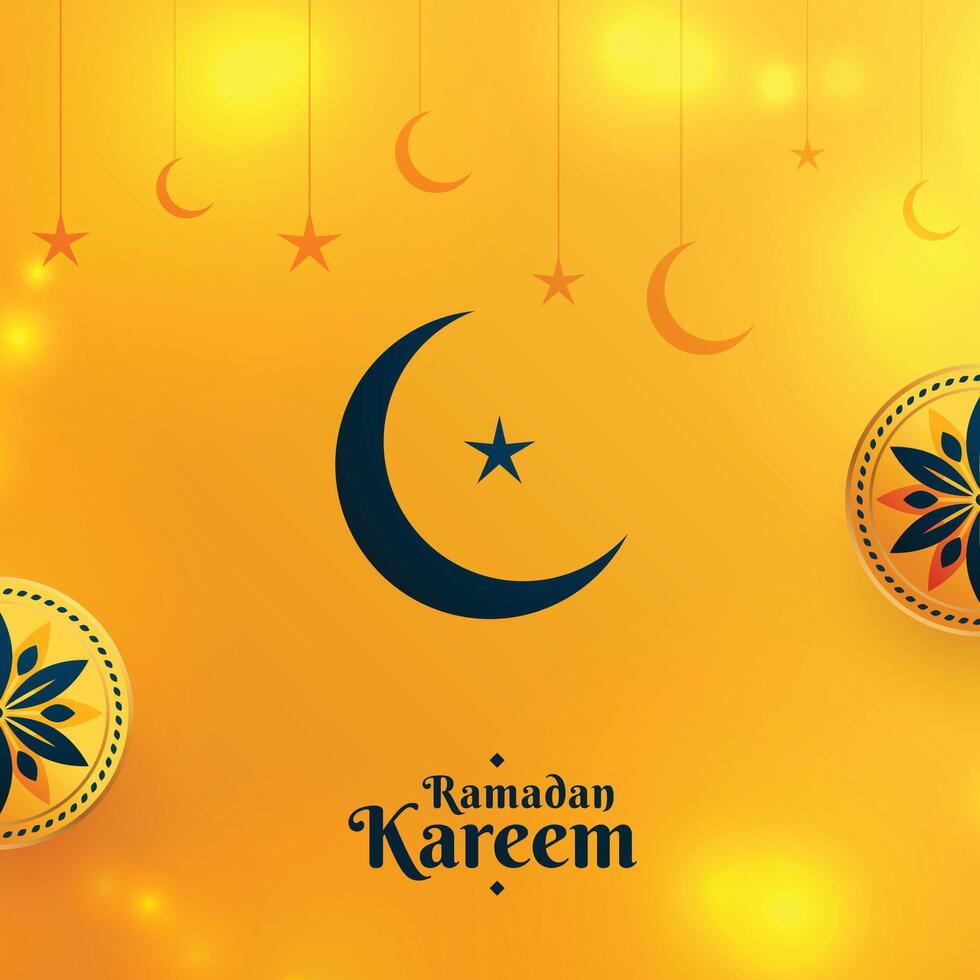 glänzend golden Ramadan kareem Festival Jahreszeit Hintergrund vektor