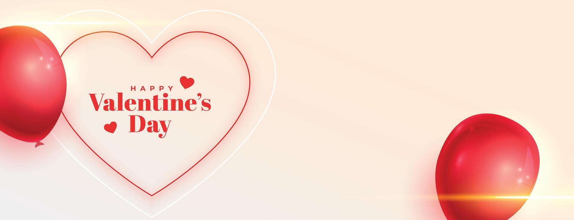 Valentinsgrüße Tag Banner mit realistisch Luftballons vektor