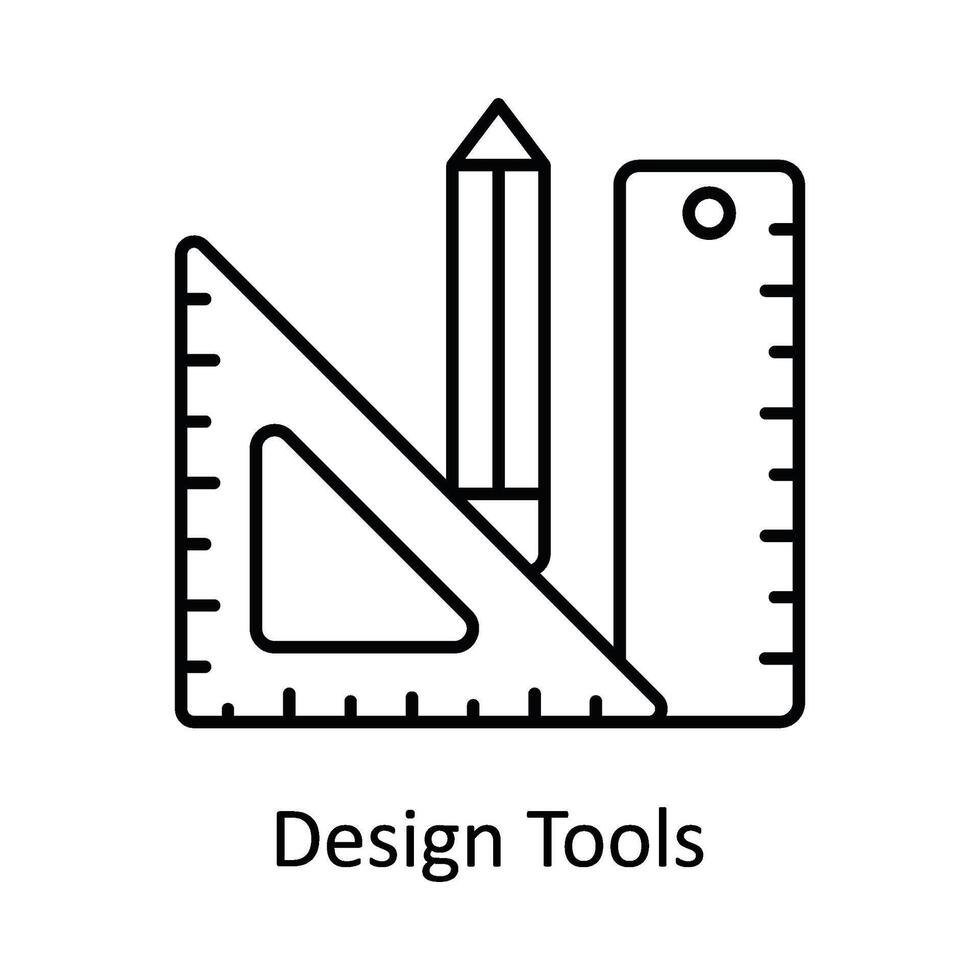 design verktyg vektor översikt ikon design illustration. tillverkning enheter symbol på vit bakgrund eps 10 fil