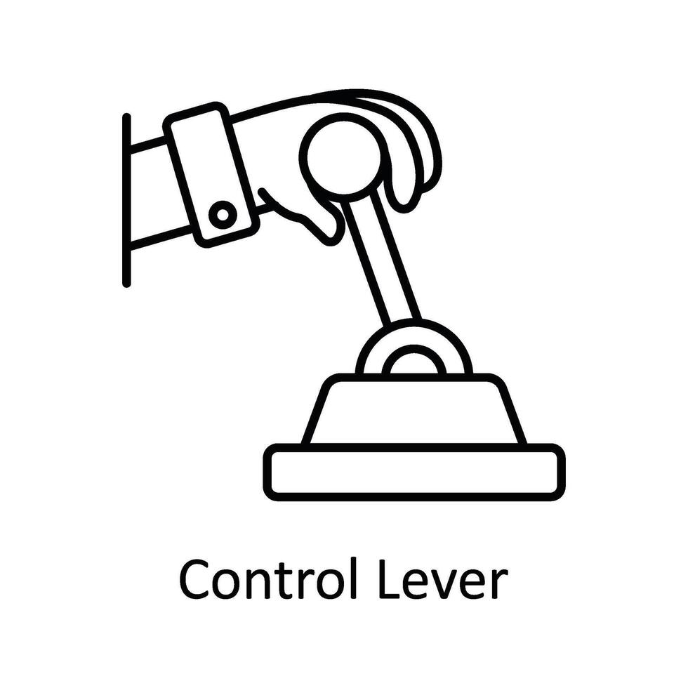 kontrollera spak vektor översikt ikon design illustration. tillverkning enheter symbol på vit bakgrund eps 10 fil