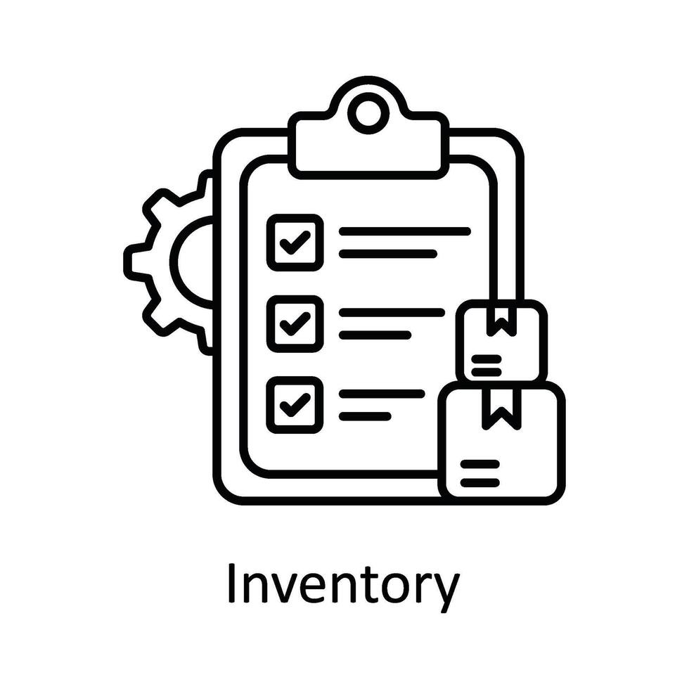 Inventar Vektor Gliederung Symbol Design Illustration. Herstellung Einheiten Symbol auf Weiß Hintergrund eps 10 Datei