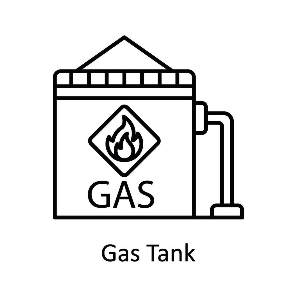 gas tank vektor översikt ikon design illustration. tillverkning enheter symbol på vit bakgrund eps 10 fil