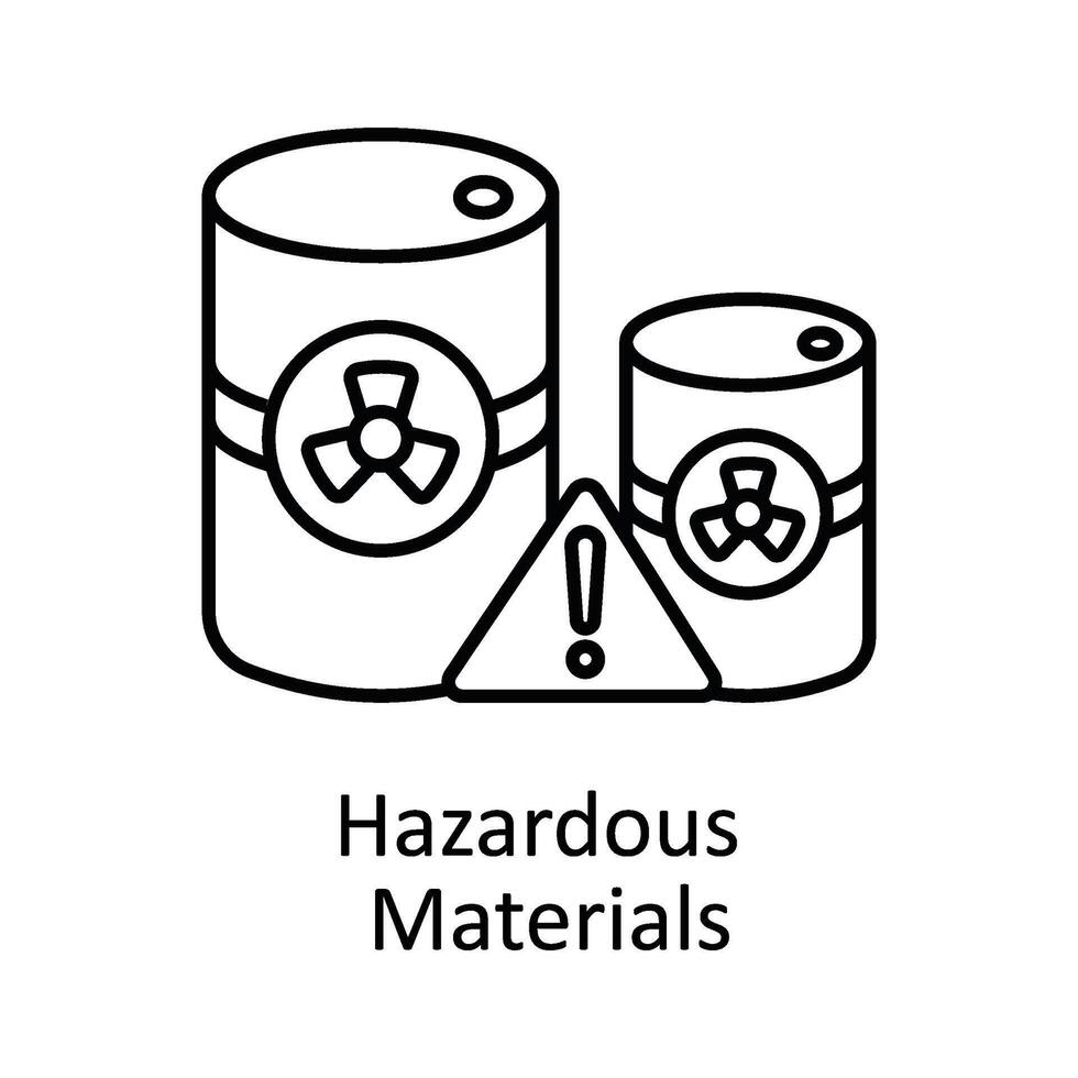 gefährlich Materialien Vektor Gliederung Symbol Design Illustration. Herstellung Einheiten Symbol auf Weiß Hintergrund eps 10 Datei