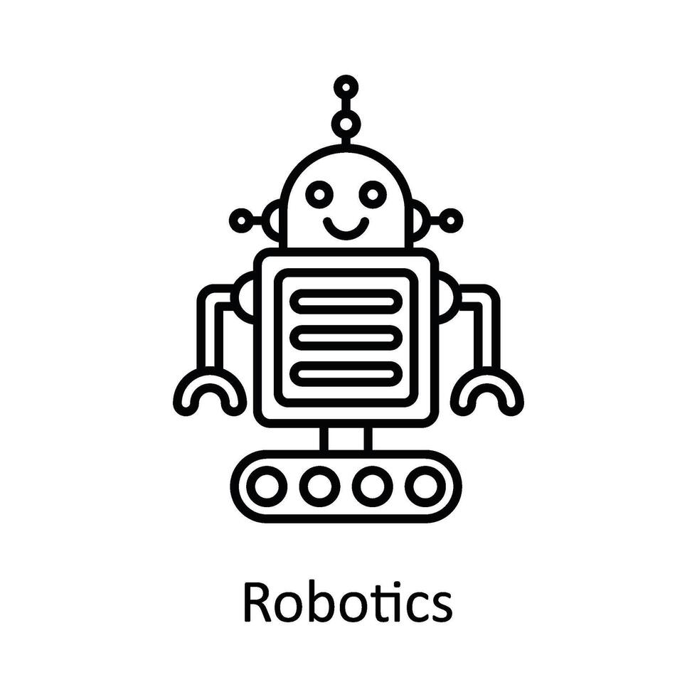 robotik vektor översikt ikon design illustration. tillverkning enheter symbol på vit bakgrund eps 10 fil