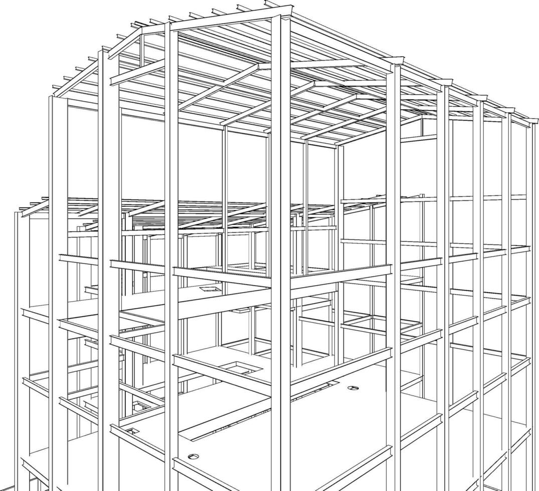 3d Illustration von Gebäude Struktur vektor