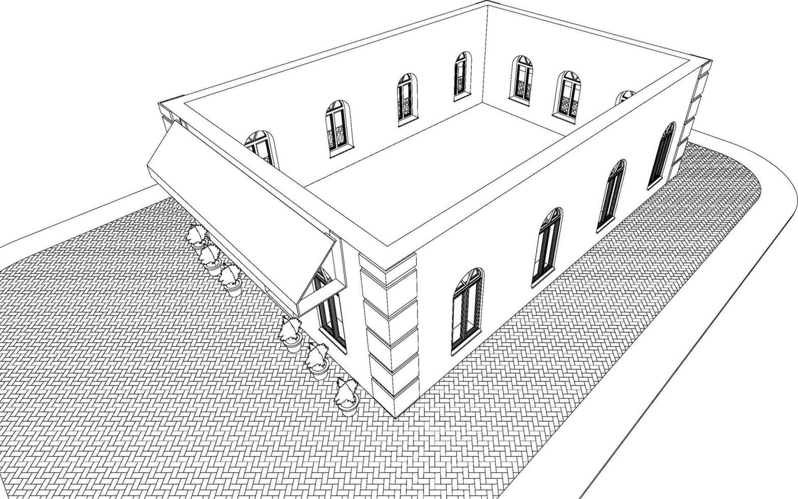 3d illustration av bostads- projekt vektor