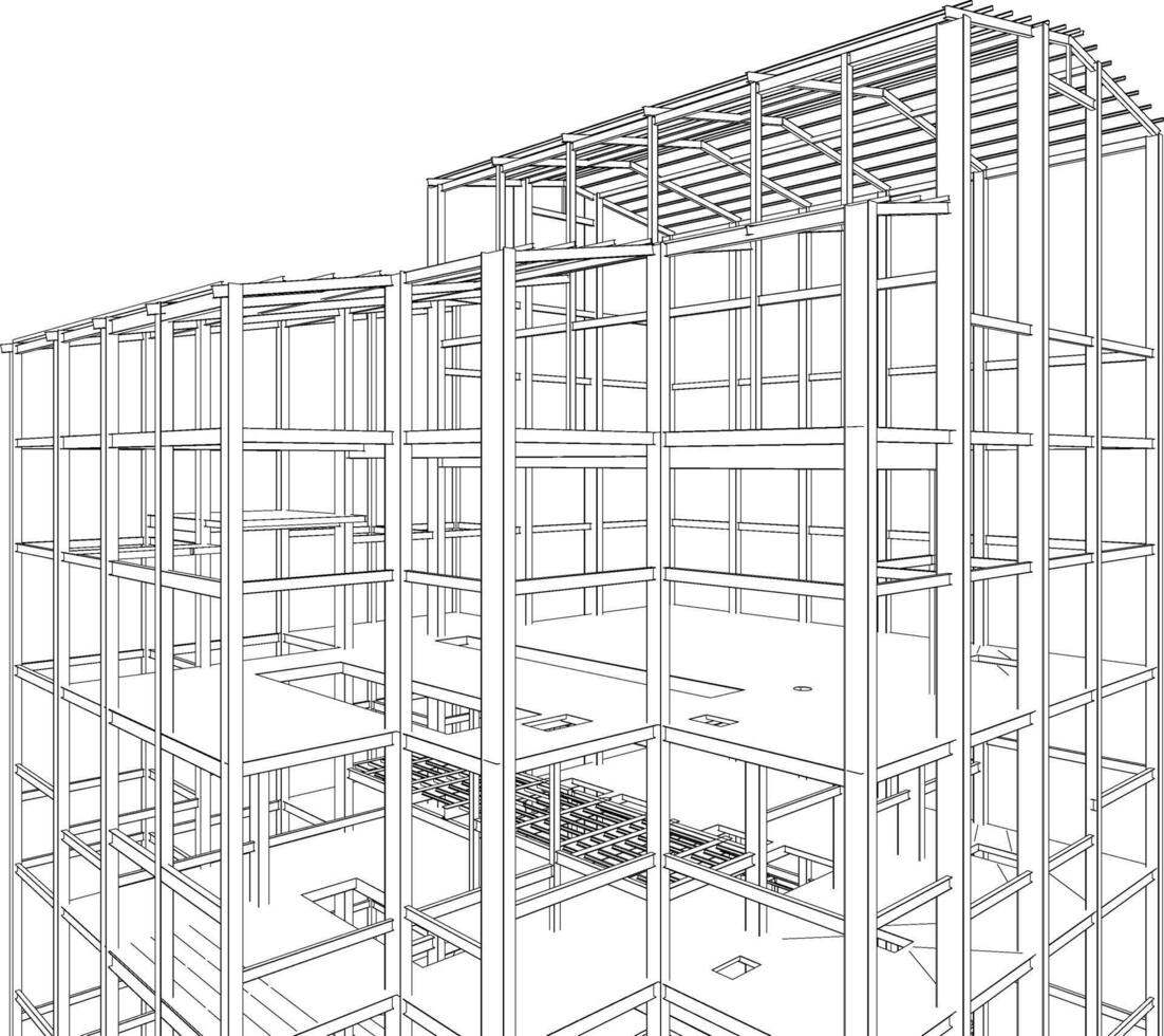 3d Illustration von Gebäude Struktur vektor