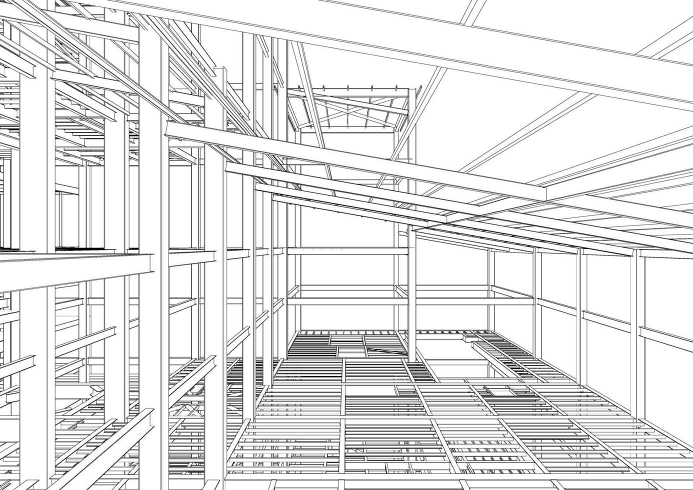 3d illustration av byggnad strukturera vektor