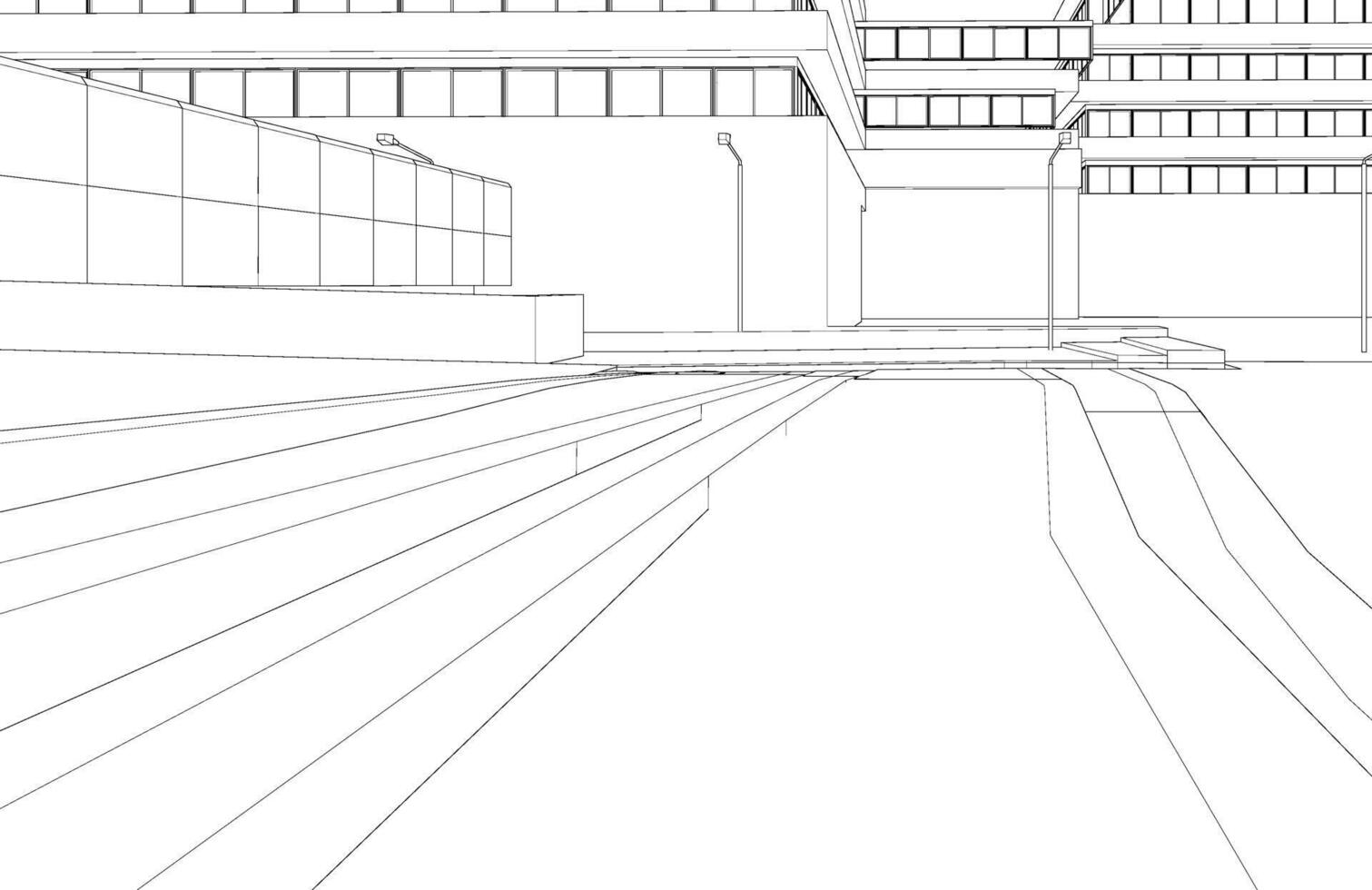 3d illustration av gata och stad vektor