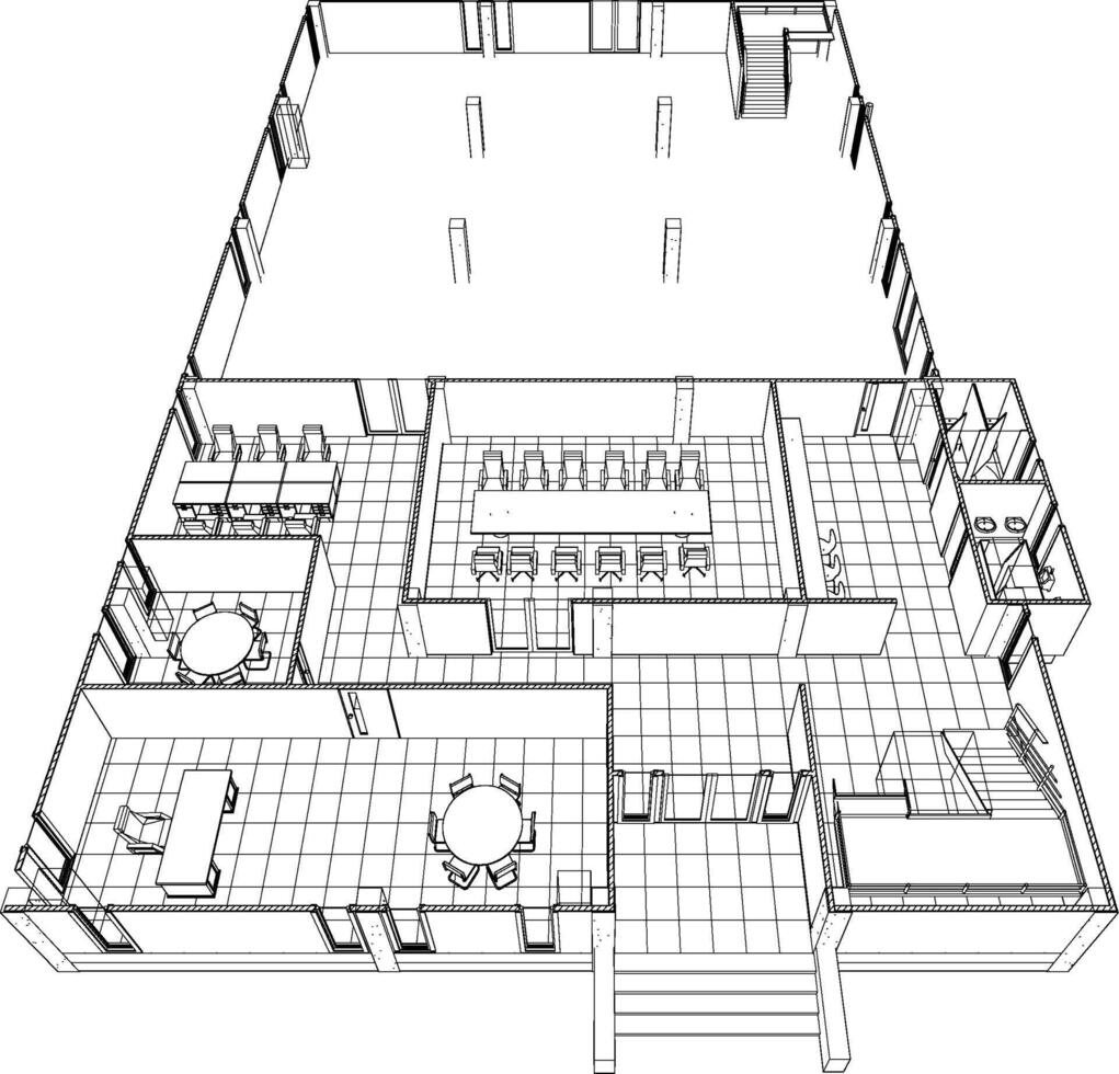 3d illustration av industriell projekt vektor