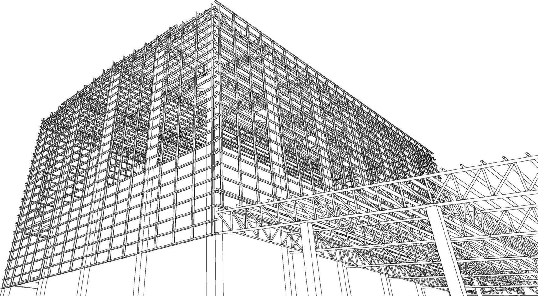 3d illustration av byggnad strukturera vektor