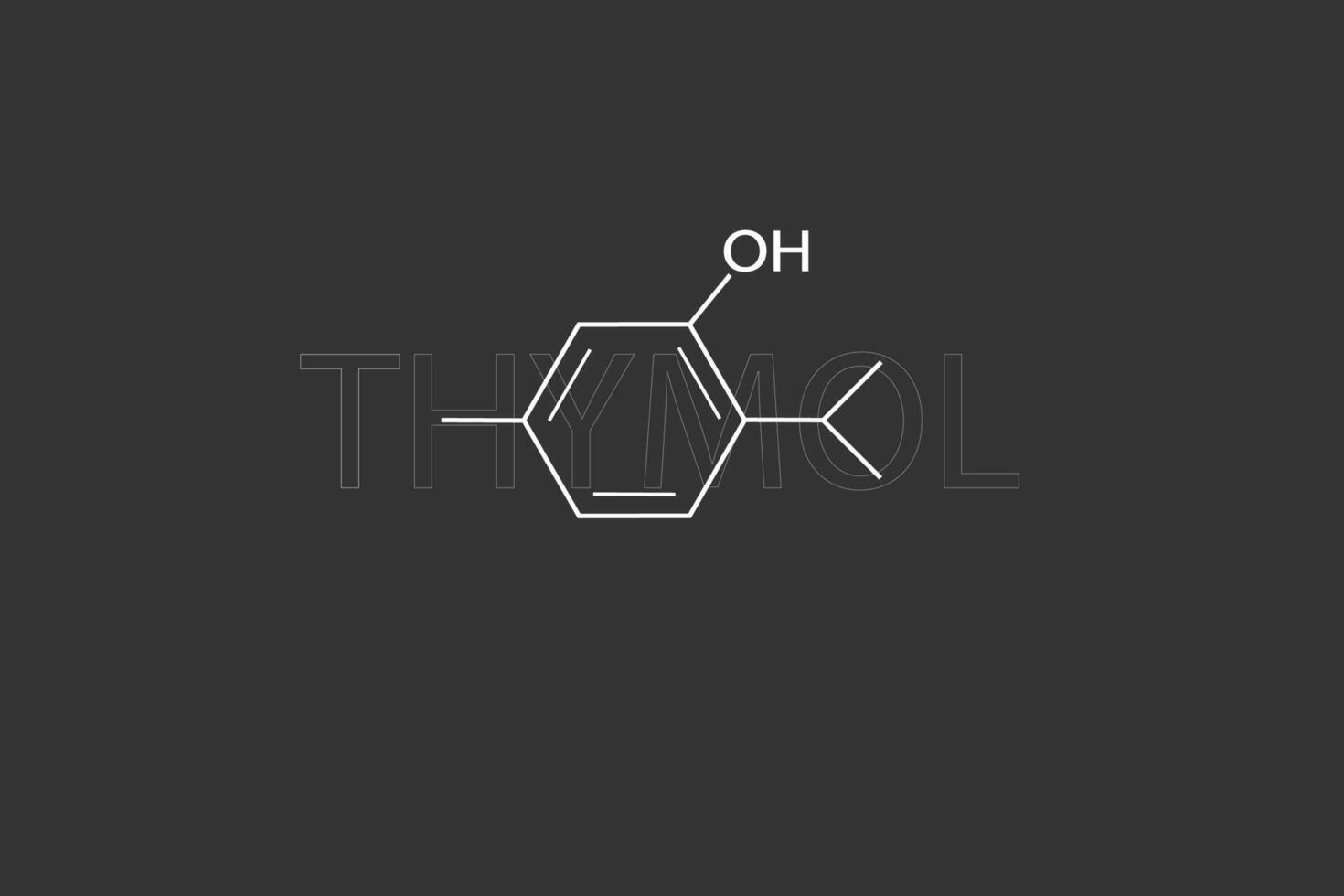 tymol molekyl skelett- kemisk formel vektor