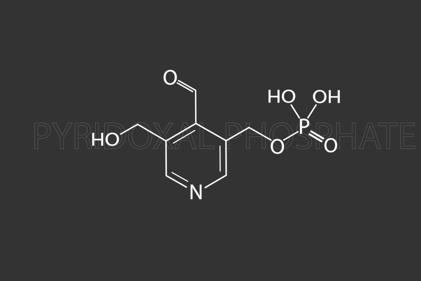 Pyridoxalphosphat molekular Skelett- chemisch Formel vektor