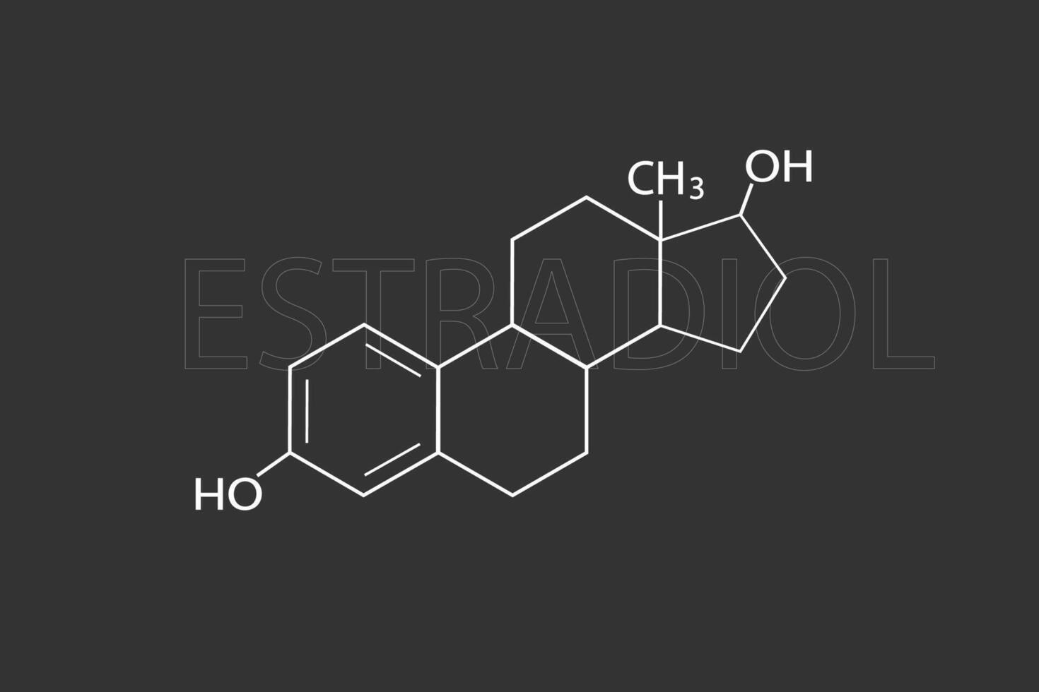 Östradiol molekular Skelett- chemisch Formel vektor