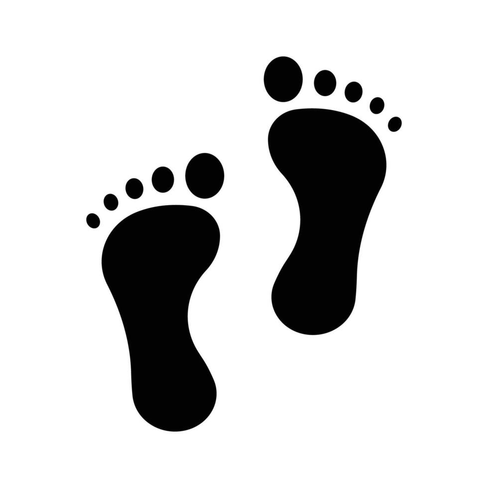 Fuß drucken Symbol. einfach solide Stil. nackt Fuß drucken, Füße, Mensch Schritt, Fußabdruck Konzept. schwarz Silhouette, Glyphe Symbol. Vektor Illustration isoliert.